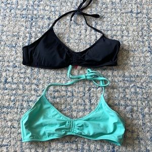 Two bikini tops